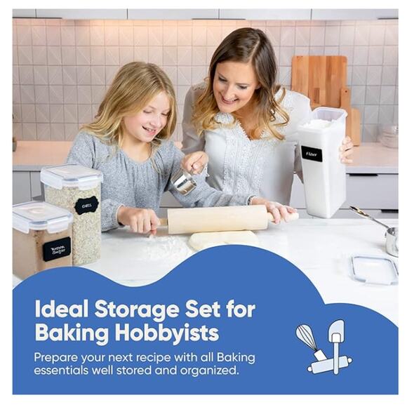 24 pc. Airtight Storage Container Set ,BPA-Free, Lids, Labels, Marker & Spoon - Picture 6 of 6